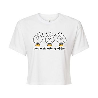 Juniors' Peanuts Good Music Good Days Graphic Tee