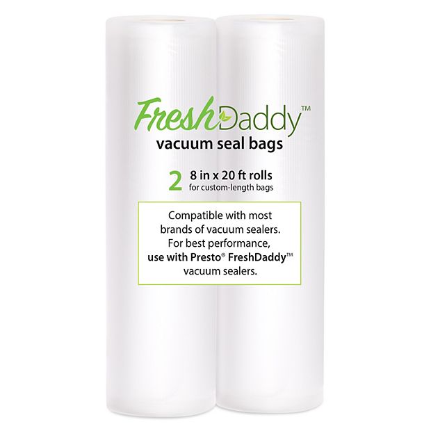 FreshDaddy™ 8-inch by 20-foot Vacuum Seal Rolls for Presto® Vacuum Sealers  - Vacuum Sealers - Presto®