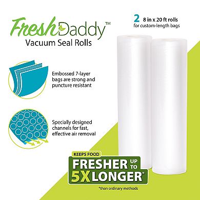 Presto FreshDaddy 8-in. Vacuum Seal Rolls 2-piece Set