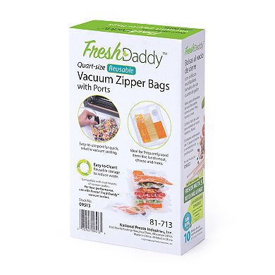 Presto FreshDaddy Quart Size Vacuum Zipper Bags 10-piece Set