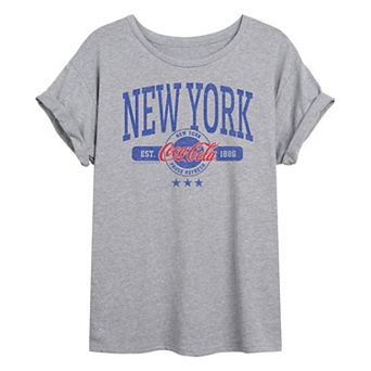 Juniors' Coca Cola New York Oversized Graphic Tee