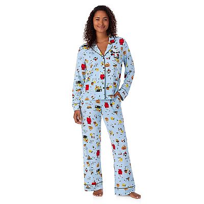 Women s Beauty Sleep Social Marcie Peanuts Halloween Long Sleeve Top Pants Pajama Set