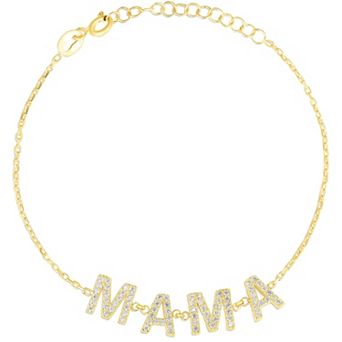 Sunkissed Sterling Cubic Zirconia "MAMA" Bracelet