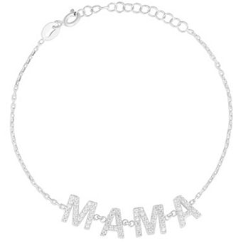 Sunkissed Sterling Cubic Zirconia "MAMA" Bracelet