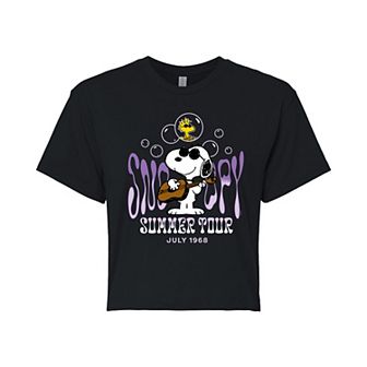 Juniors' Peanuts Snoopy Summer Tour Graphic Tee