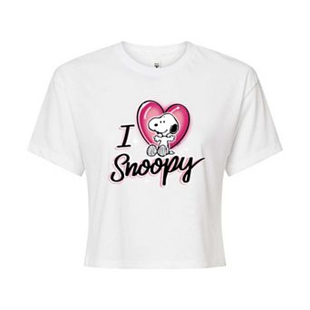 Juniors' Peanuts I Heart Snoopy Graphic Tee