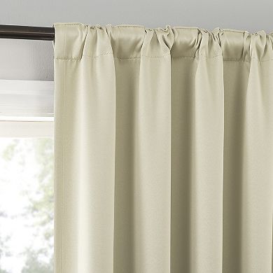 Sun Zero Aria Magnetic Closure 100% Blackout Theater Grade Set of 2 Window Curtain Panels