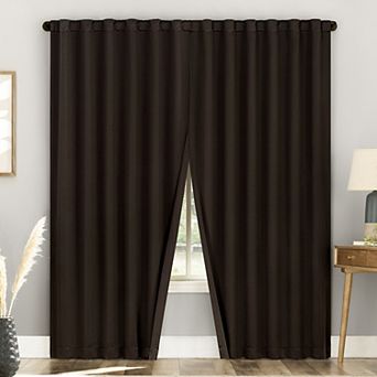 Sun Zero Aria Magnetic Closure 100% Blackout Theater Grade Set of 2 Window Curtain Panels