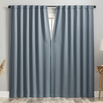 Sun Zero Aria Magnetic Closure 100% Blackout Theater Grade Set of 2 Window Curtain Panels