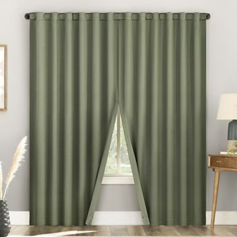 Sun Zero Aria Magnetic Closure 100% Blackout Theater Grade Set of 2 Window Curtain Panels