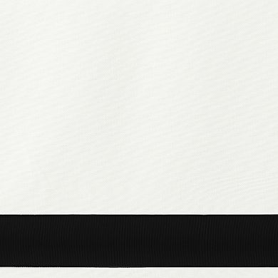 Sun Zero Olander Black Ribbon Border 100% Blackout Cordless Roman Shade