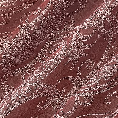 Sun Zero Pedra Paisley Embroidery 100% Blackout Single Curtain Panel