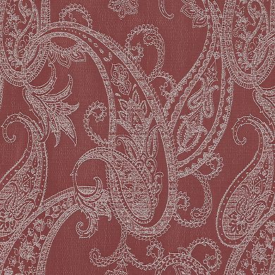 Sun Zero Pedra Paisley Embroidery 100% Blackout Single Curtain Panel