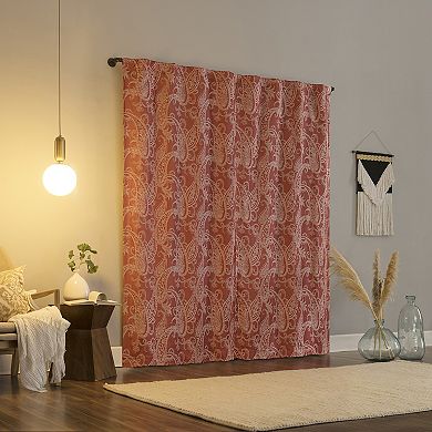 Sun Zero Pedra Paisley Embroidery 100% Blackout Single Curtain Panel