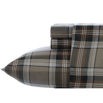 Eddie Bauer Plaid & Stripes Flannel Sheet Set