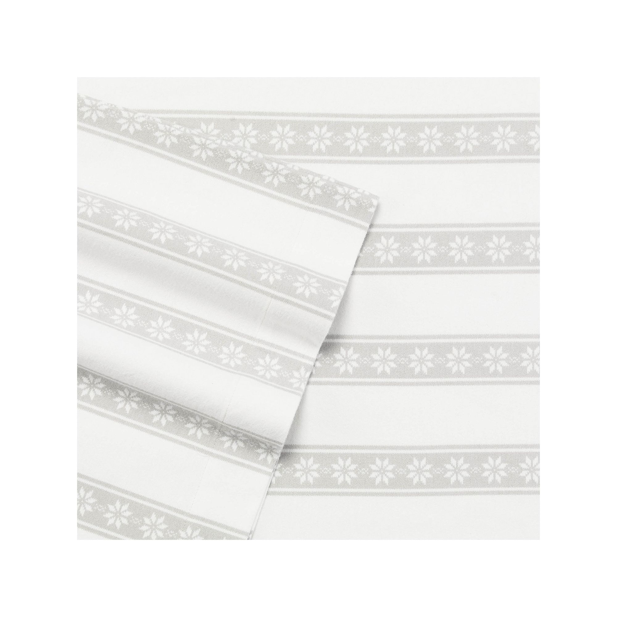 Eddie Bauer Plaid & Stripes Flannel Sheet Set, Snowflake Fair Isle