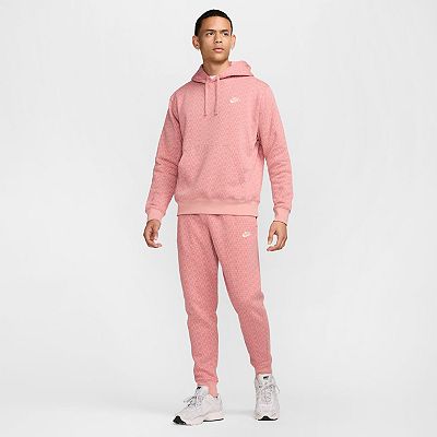 Pink Nike Mens Sportswear Club Fleece Pullover Hoodie Club