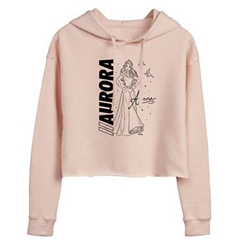 Disney's Sleeping Beauty Aurora Juniors' Autograph Cropped Graphic Hoodie