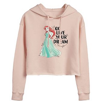 Disney's The Little Mermaid Ariel Juniors' Go Live Your Dream Cropped Hoodie