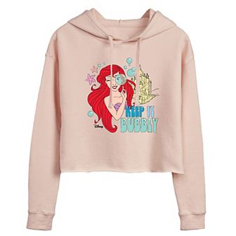 Disney's The Little Mermaid Ariel Juniors' Keep It Bubbly Cropped Graphic Hoodie