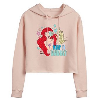 Disney's The Little Mermaid Ariel Juniors' Keep It Bubbly Cropped Graphic Hoodie