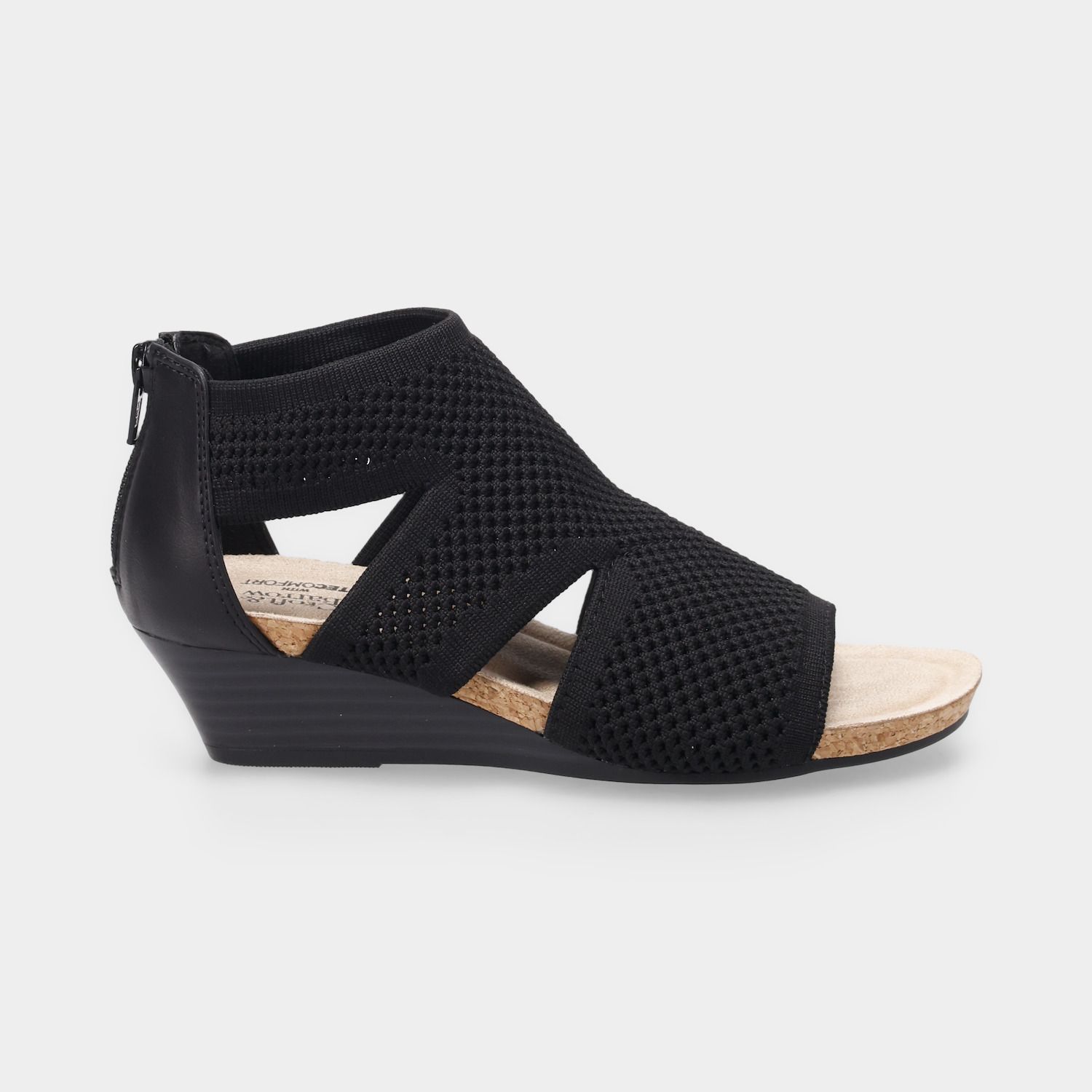 Женские сандалии Croft & Barrow Rosiee Comfort Knit Wedge, цвет: Чёрный — фото 2