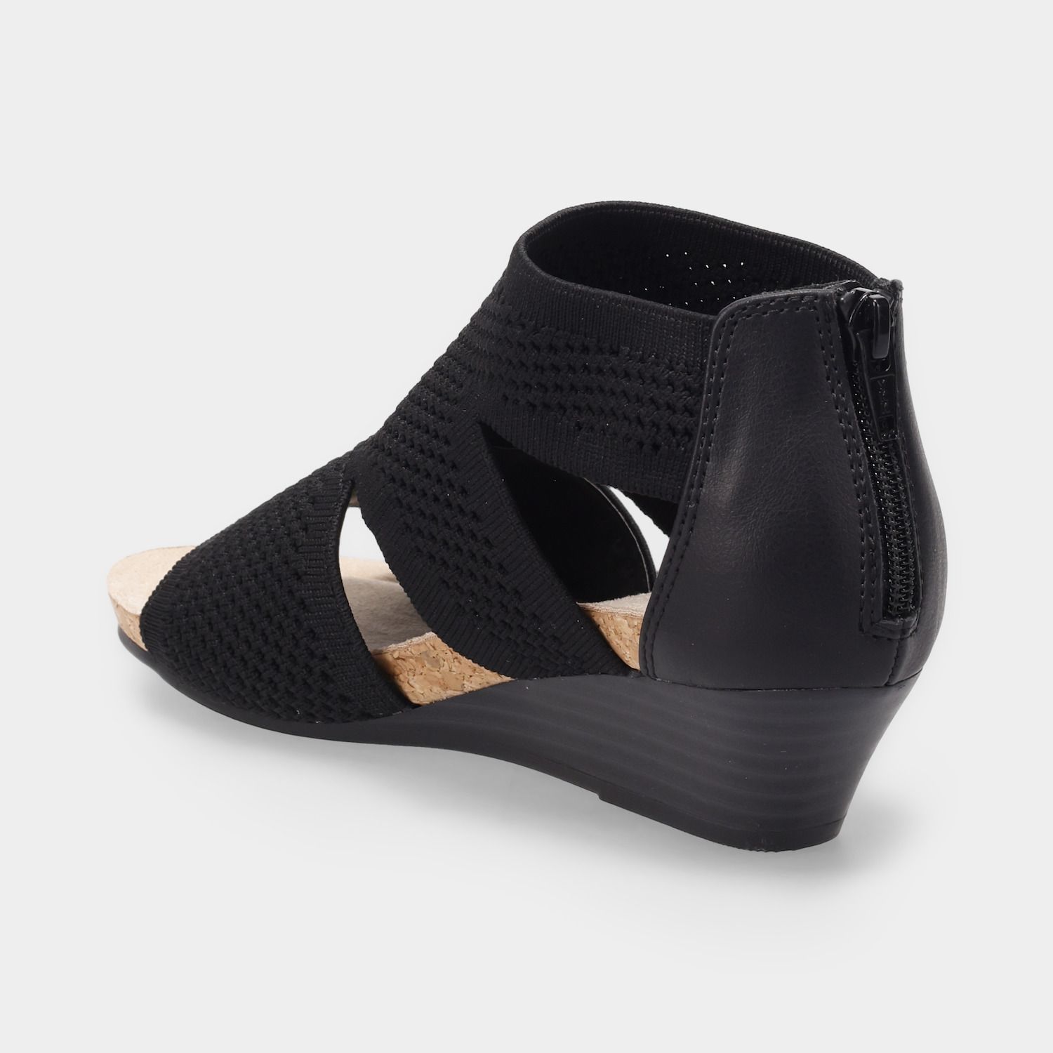 Женские сандалии Croft & Barrow Rosiee Comfort Knit Wedge, цвет: Чёрный — фото 3