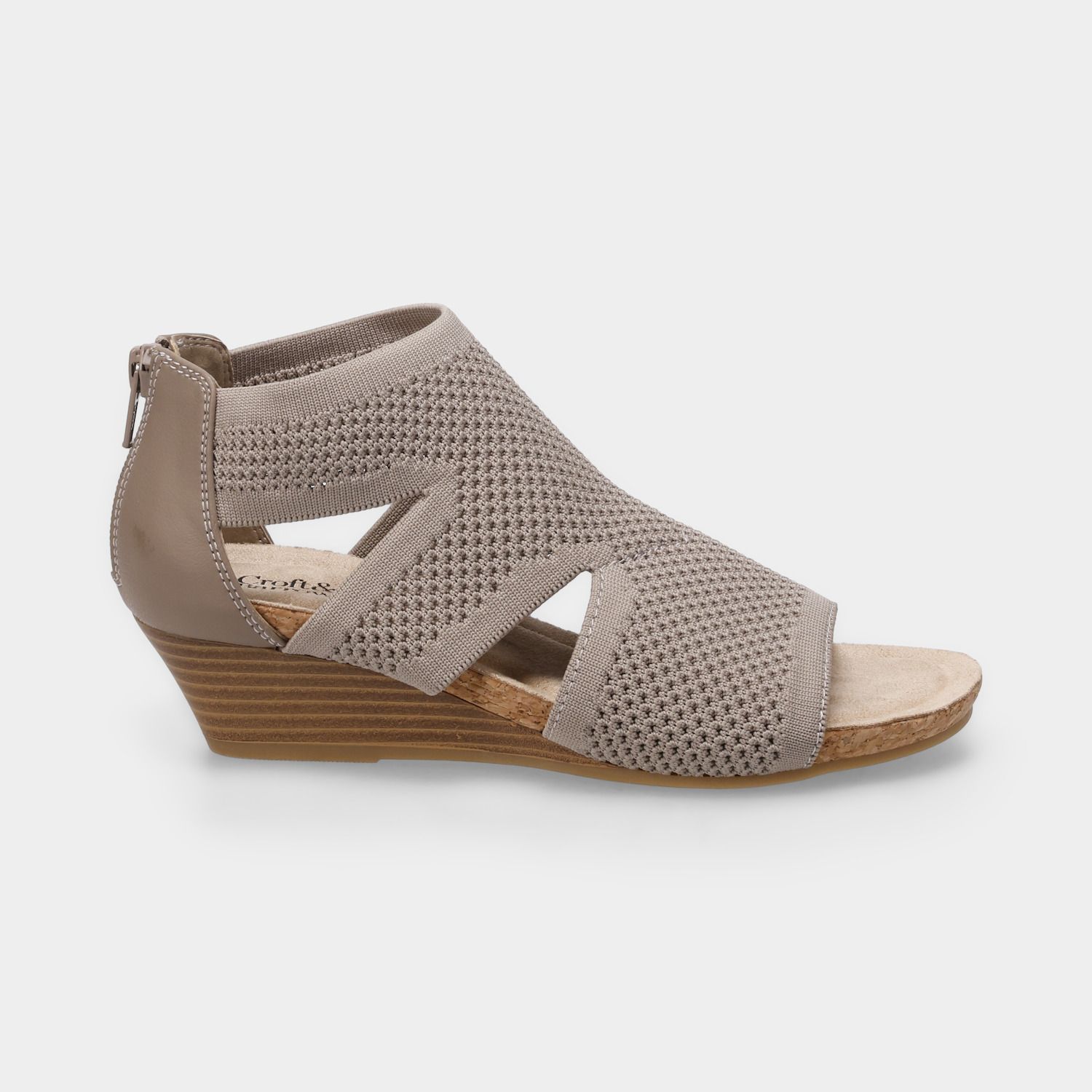Женские сандалии Croft & Barrow Rosiee Comfort Knit Wedge, цвет: Чёрный — фото 6