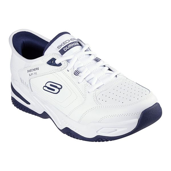 Skechers Hands Free Slip-ins® Relaxed Fit® Durham Delvor Men's Shoes - White Navy (8.5 XW)