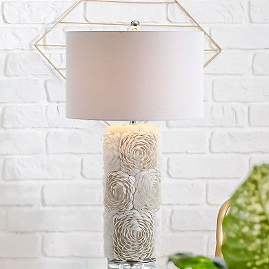 Rosette Seashell/resin/crystal Led Table Lamp