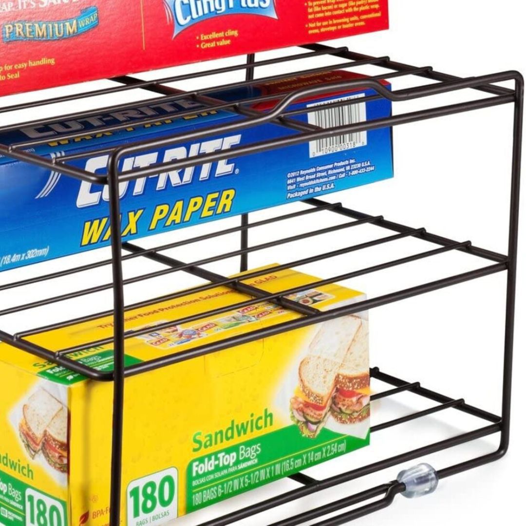 Kitchen Wrap Organizer Rack Cabinet Organizer For Food Wrap And Foil   6749745 ALT