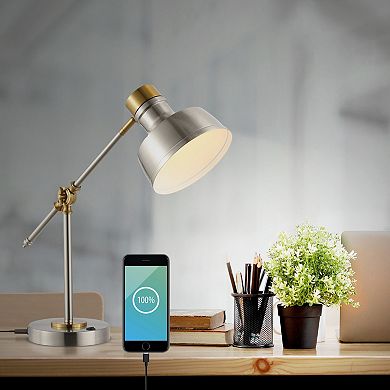 Allegra Classic Farmhouse Adjustable Cantilever Led Task Lamp With Usb Charging Port
