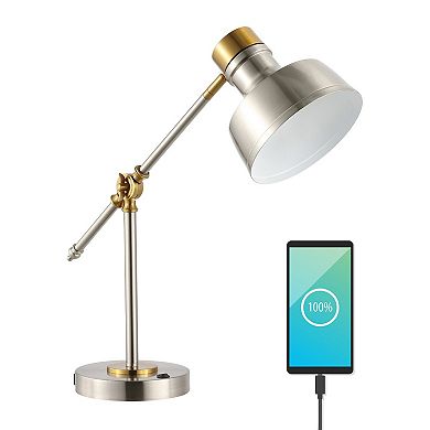 Allegra Classic Farmhouse Adjustable Cantilever Led Task Lamp With Usb Charging Port