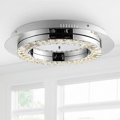 Cristal Integrated Ironcrystal Glam Led Flush Mount