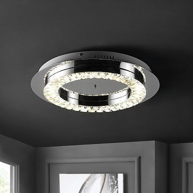 Cristal Integrated Ironcrystal Glam Led Flush Mount