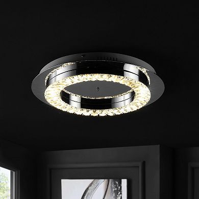 Cristal Integrated Ironcrystal Glam Led Flush Mount