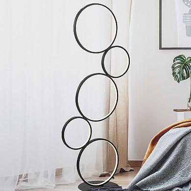 Pluto Stacked Circles Contemporary Modern Ironaluminum Integrated Led Floor Lamp