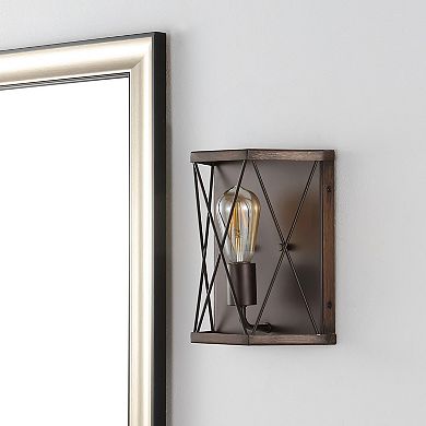 Liam Rustic Farmhouse Iron Led Sconce