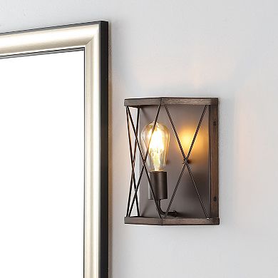 Liam Rustic Farmhouse Iron Led Sconce