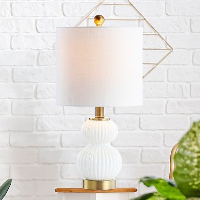 Daphne Ribbed Metal/glass Led Table Lamp