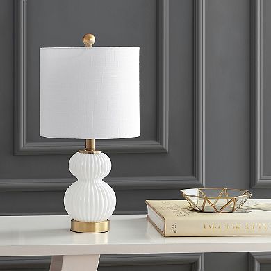 Daphne Ribbed Metal/glass Led Table Lamp