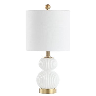 Daphne Ribbed Metal/glass Led Table Lamp