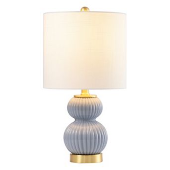 Daphne 20" Contemporary Transitional Metal/Glass Ribbed Gourd LED Table Lamp