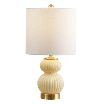 Daphne 20" Contemporary Transitional Metal/Glass Ribbed Gourd LED Table Lamp