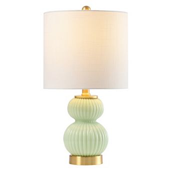 Daphne 20" Contemporary Transitional Metal/Glass Ribbed Gourd LED Table Lamp