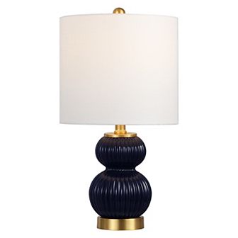 Daphne 20" Contemporary Transitional Metal/Glass Ribbed Gourd LED Table Lamp