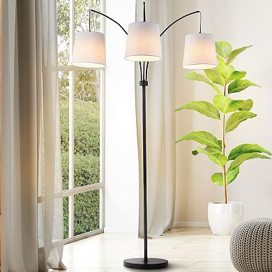 Sylva Mid Century Modern Head Adjustable Iron Led Arc Floor Lamp