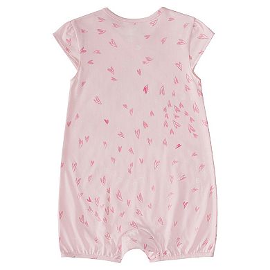 Baby Girl adidas Allover Hearts Print Shortie Romper