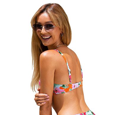 Women's CUPSHE Tropical Print Twist Front Bikini Top