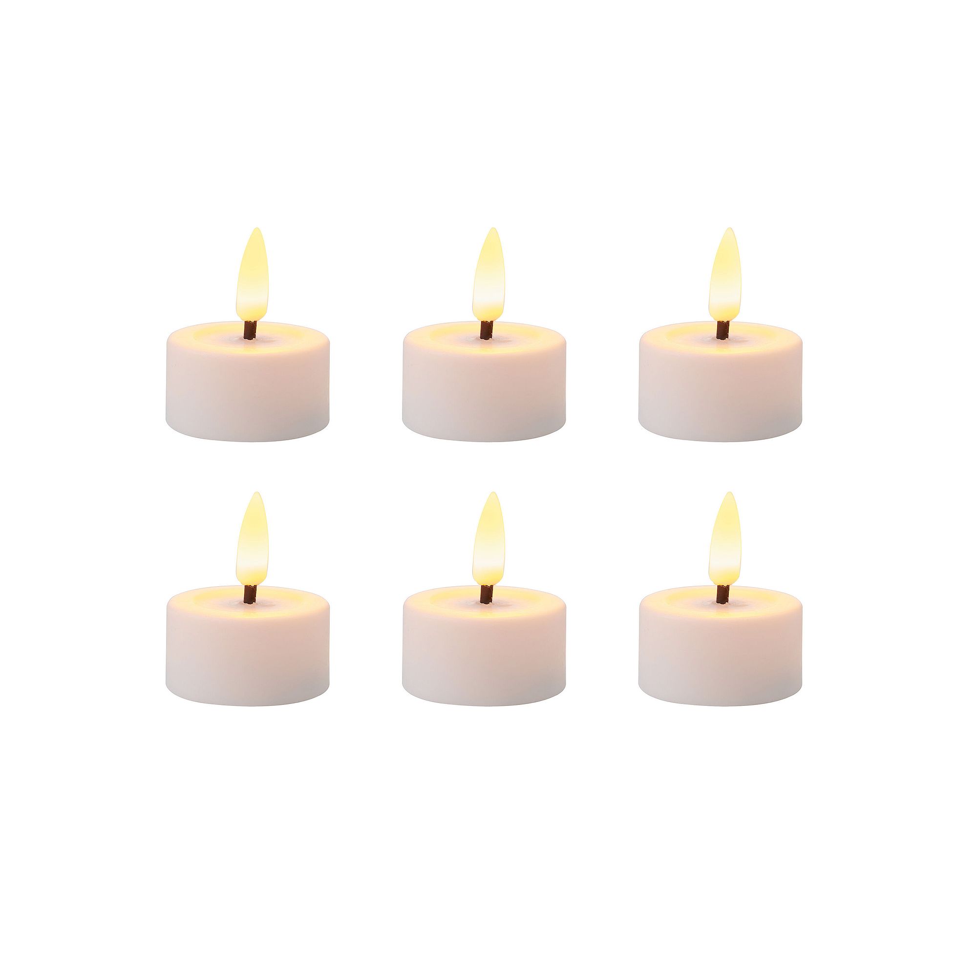 Mikasa White Teardrop Wick LED Tealight 6-piece Set